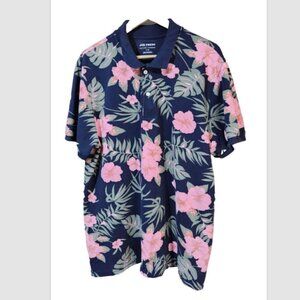 Tropical Polo Men's Size Large Blue Pink Green Short Sleeve Joe Fresh